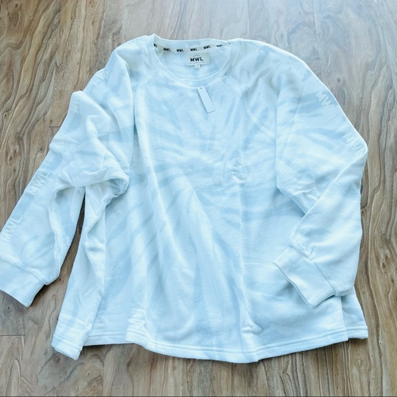 MADEWELL Pullover Tie-Dye White Textured Sweatshirt - Picture 5 of 7